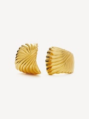 Missoma Gold Tone Oversized Wavy Ridge Ripple Stud Earrings - Image 3 of 5