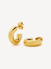 Missoma Gold Tone Chubby Mini Hoop Earrings - Image 3 of 6