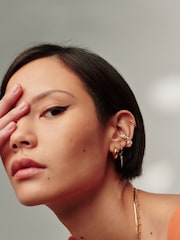 Missoma Gold Tone Chubby Mini Hoop Earrings - Image 4 of 6