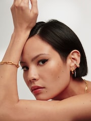 Missoma Gold Tone Chubby Mini Hoop Earrings - Image 5 of 6