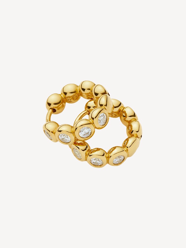 Missoma Gold Tone Tennis Small Hoop Earrings - Image 1 of 8