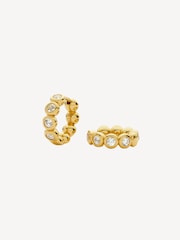 Missoma Gold Tone Tennis Small Hoop Earrings - Image 3 of 8