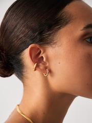 Missoma Gold Tone Tennis Small Hoop Earrings - Image 5 of 8