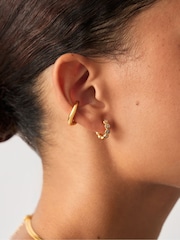 Missoma Gold Tone Tennis Small Hoop Earrings - Image 7 of 8