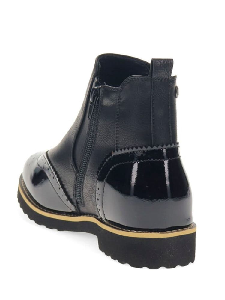 Pavers Black Wide-Fit Brogue Ankle Boots - Image 2 of 5