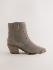 Mink Brown Standard/Wide Fit Forever Comfort® Cowboy Block Heel Ankle Boots - Image 1 of 5