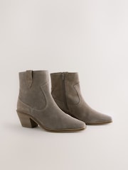 Mink Brown Standard/Wide Fit Forever Comfort® Cowboy Block Heel Ankle Boots - Image 2 of 5
