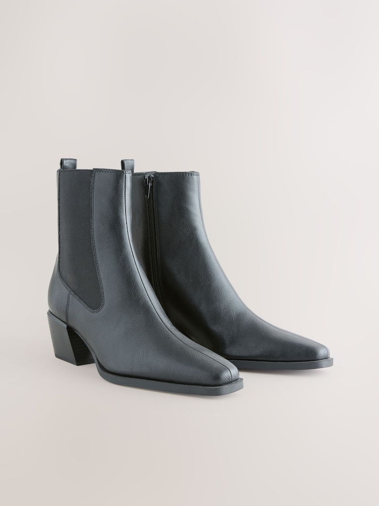 Preto - Botas de cowboy estilo Chelsea Forever Comfort ® Western - Imagem 1 de 5