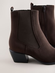 Chocolate Brown Forever Comfort® Chelsea Style Western Cowboy Boots - Image 4 of 5
