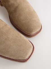 Neutral Brown Suede Forever Comfort® Hardware Pull-On Western Boots - Image 11 of 11