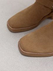 Neutral Brown Suede Forever Comfort® Hardware Pull-On Western Boots - Image 6 of 6