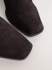 Chocolate Brown Suede Forever Comfort® Fringed Cowboy Ankle Boots - Image 12 of 13