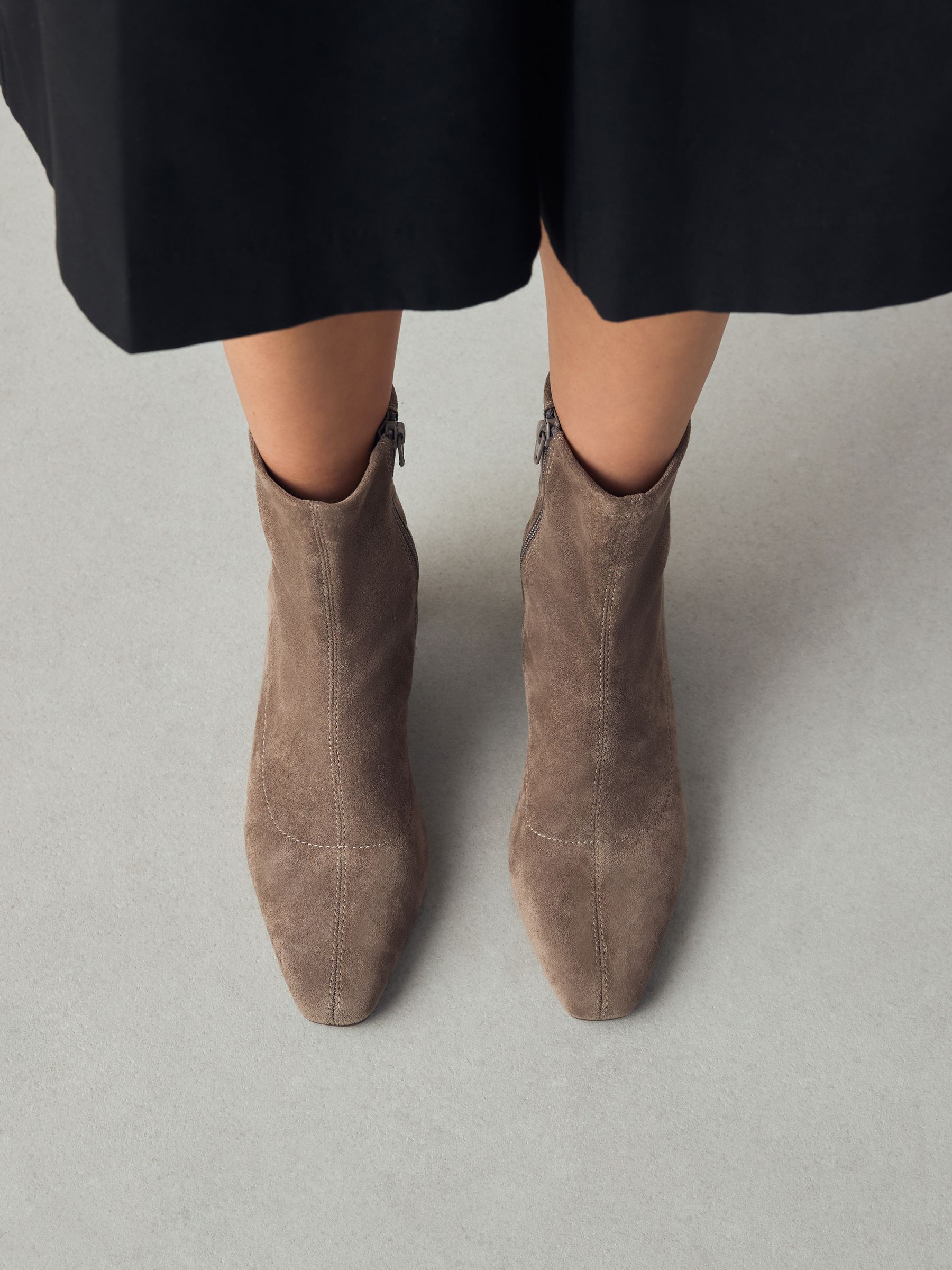 Buy Neutral Taupe Standard/Wide Fit Chisel Toe Block Heel Sock