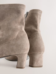 Neutral Taupe Standard/Wide Fit Forever Comfort® Chisel Toe Block Heel Sock Boots - Image 3 of 5