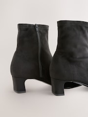 Black Standard/Wide Fit Forever Comfort® Chisel Toe Block Heel Sock Boots - Image 3 of 5