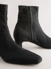 Black Standard/Wide Fit Forever Comfort® Chisel Toe Block Heel Sock Boots - Image 5 of 5