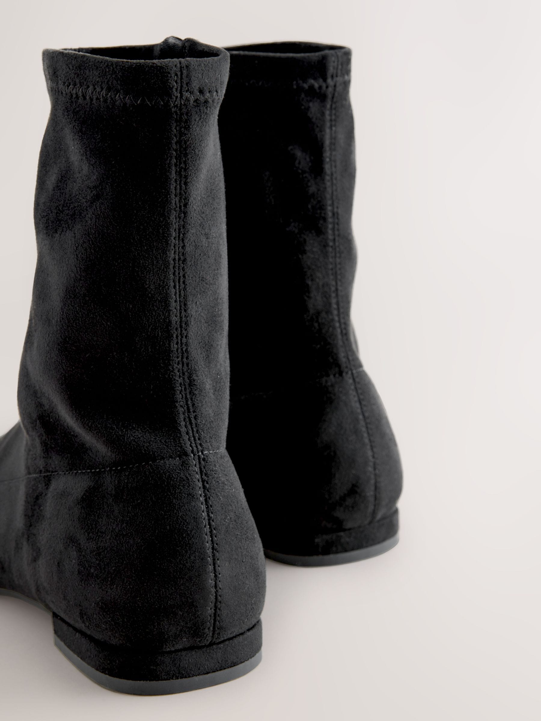 Buy Black Forever Comfort® Flat Sock Ankle Boots from Next USA