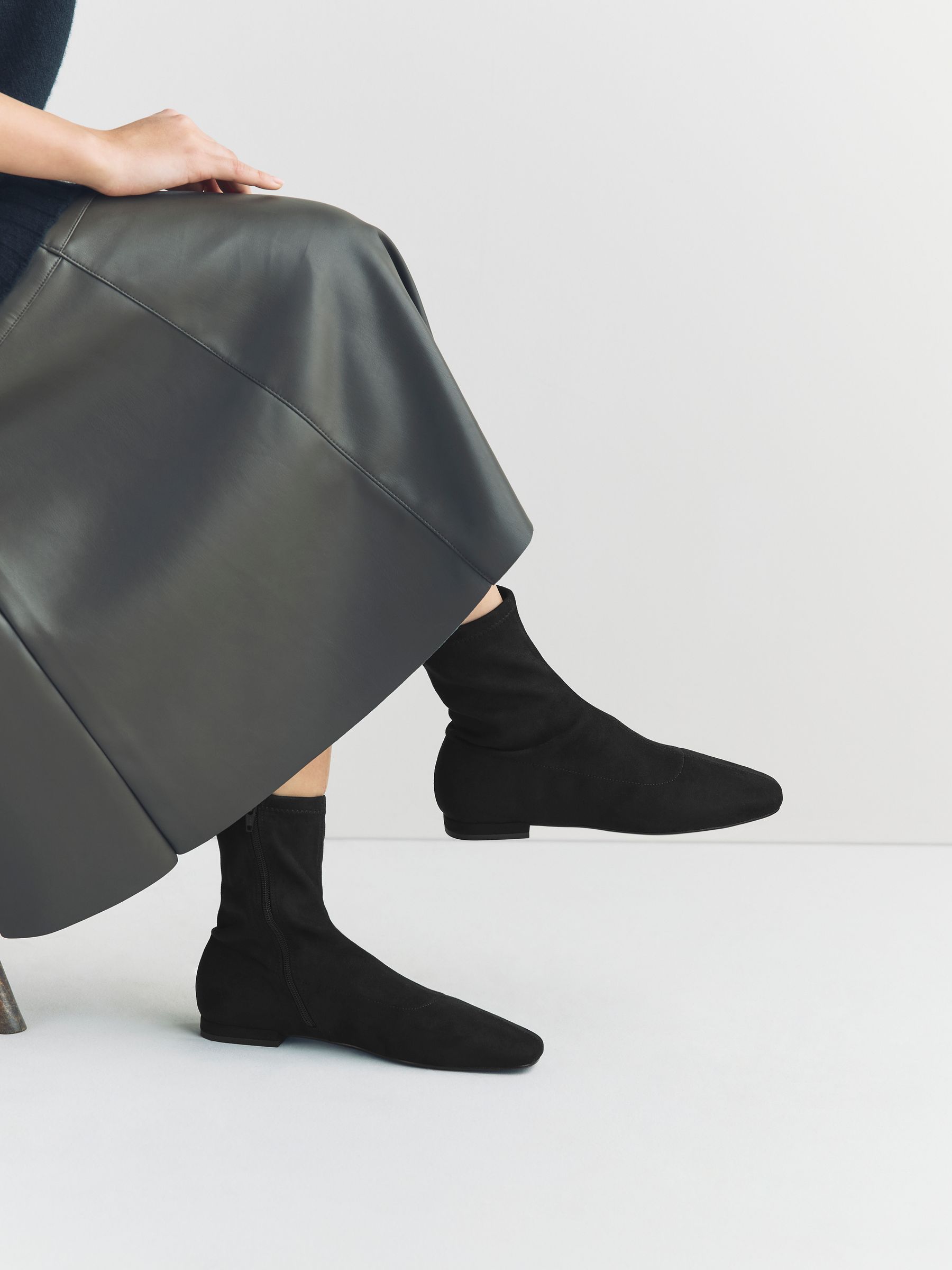 Buy Black Forever Comfort® Flat Sock Ankle Boots from Next South
