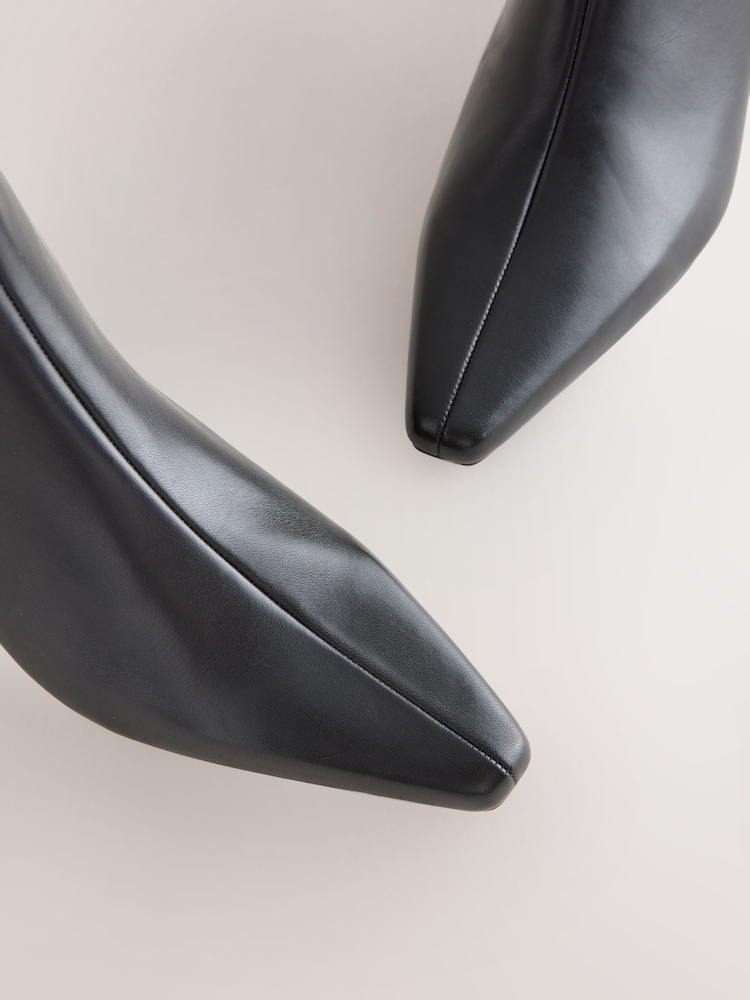 Couro preto - Botas de cano curto com bico fino Forever Comfort ® - Imagem 3 de 3