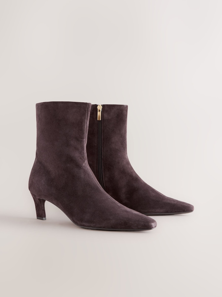 Marrón chocolate de ante - Forever Comfort® Chisel Toe Heeled Ankle Boots - Imagen 1 de 5 Marrón chocolate de ante - Forever Comfort® Chisel Toe Heeled Ankle Boots - Imagen 1 de 5