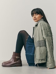 Chocolate Brown Standard/Wide Fit Forever Comfort® Buckled Chelsea Boots - Image 6 of 6