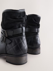 Black Leather Standard/Wide Fit Leather Slouch Ankle Boots - Image 6 of 8