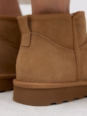 Tan Brown Suede Standard/Wide Fit Forever Comfort® Water Repellent Faux Fur Lined Ankle Boots - Image 5 of 5