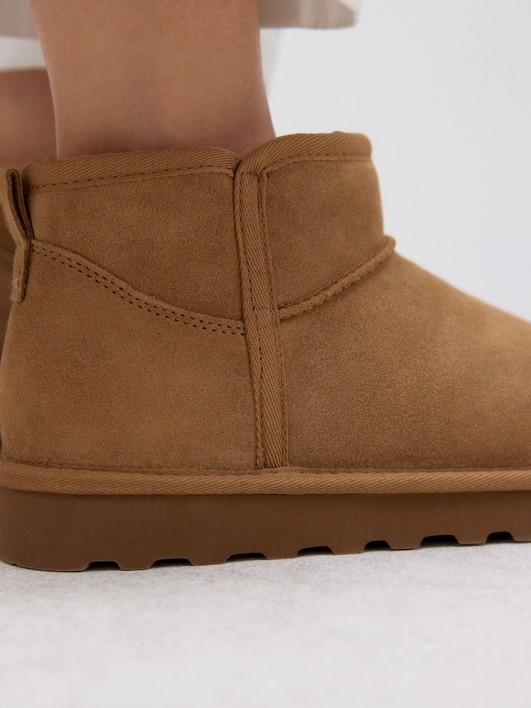 Tan Brown Suede Standard/Wide Fit Water Repellent Faux Fur Ankle Boots - Image 9 of 9 Tan Brown Suede Standard/Wide Fit Water Repellent Faux Fur Ankle Boots - Image 9 of 9