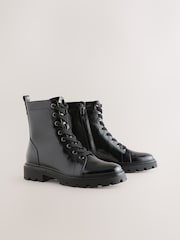 Black Patent Standard/Wide Fit Forever Comfort® Lace-Up Boots - Image 2 of 5