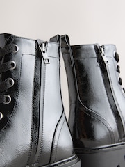 Black Patent Standard/Wide Fit Forever Comfort® Lace-Up Boots - Image 3 of 5