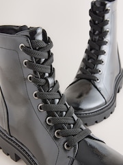 Black Patent Standard/Wide Fit Forever Comfort® Lace-Up Boots - Image 4 of 5