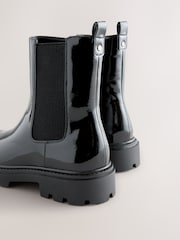 Black Patent Forever Comfort® Cleated Sole Chelsea Ankle Boots - Image 3 of 5