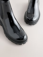 Black Patent Forever Comfort® Cleated Sole Chelsea Ankle Boots - Image 5 of 5