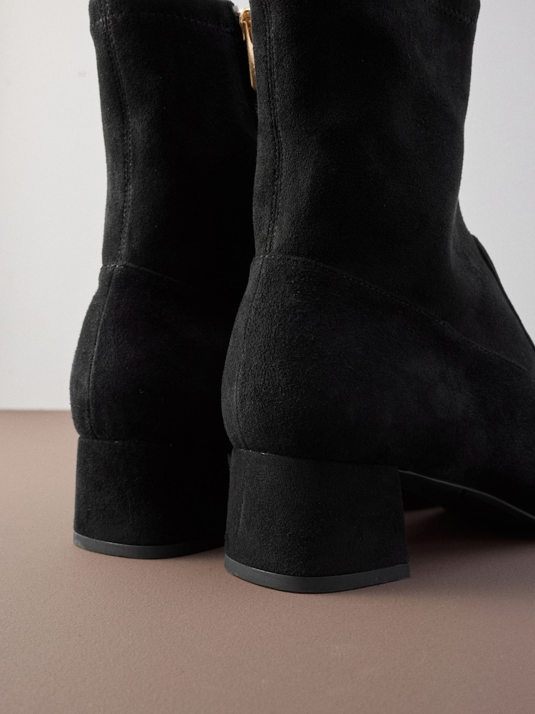 Buy Black Suede Motionflex Block Heeled Sock Boots from Next Indonesia
