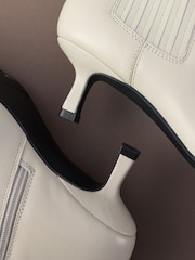Bone White Leather Motion Flex Almond Toe Chelsea Style Ankle Boots - Image 8 of 8