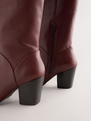 Burgundy Red Forever Comfort® Western Block Heel Knee High Boots - Image 4 of 5