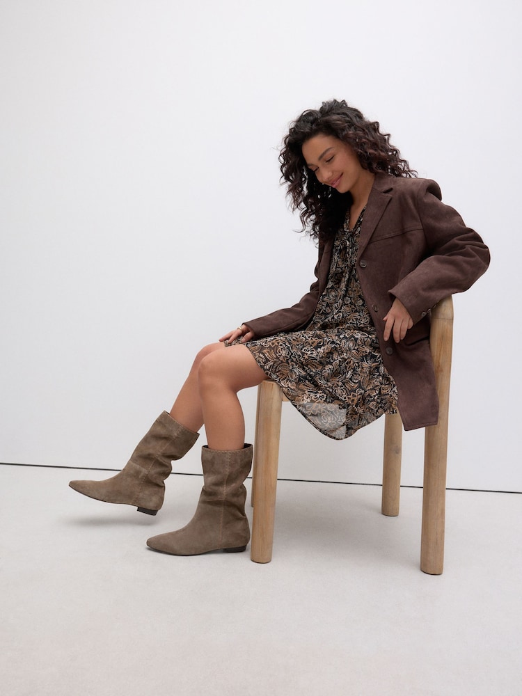 Ante marrón visón - Forever Comfort® Whipstitch Pull-On Midi Boots - Imagen 1 de 10 Ante marrón visón - Forever Comfort® Whipstitch Pull-On Midi Boots - Imagen 1 de 10