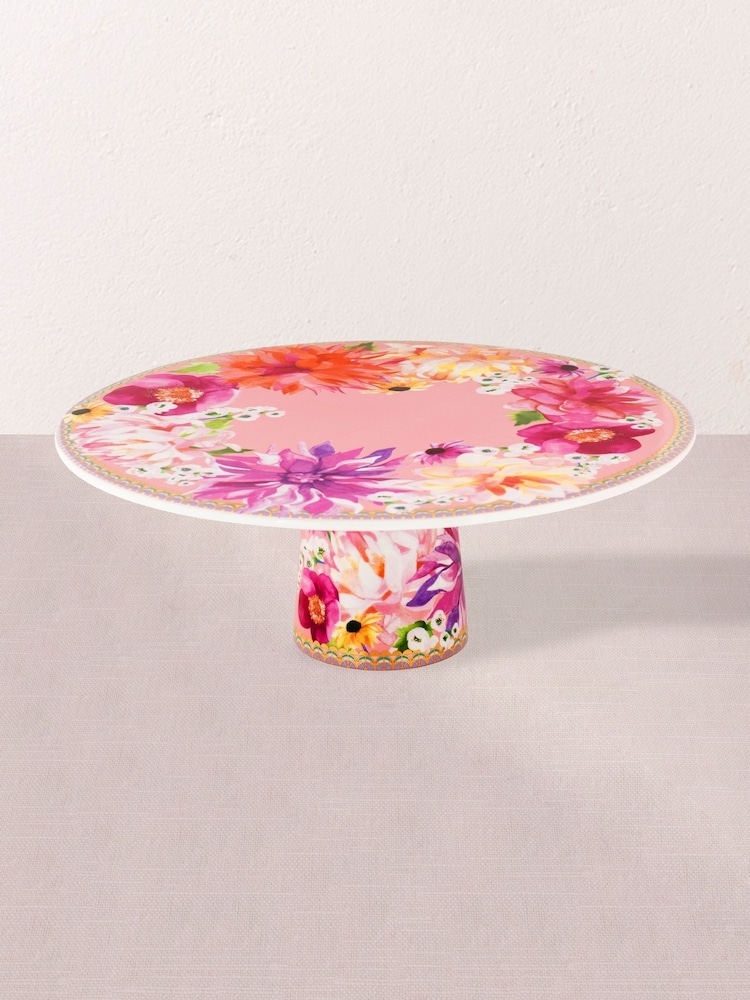 Maxwell & Williams Pink Teas and C's Dhalia Daze Footed Cake Stand - Image 1 of 2