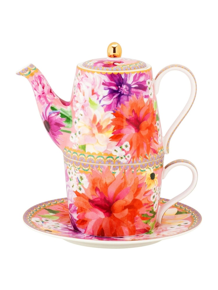 Maxwell & Williams Pink Teas and C's Dhalia Daze Teapot for One - Image 2 of 2