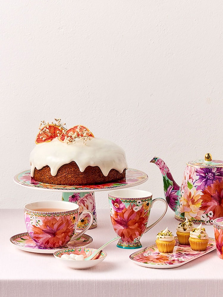 Maxwell & Williams Blue Teas and C's Dhalia Daze Footed Cake Stand - Image 1 of 2
