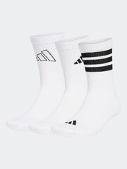 adidas White/Black Logo Socks 3 Pack - Image 1 of 4