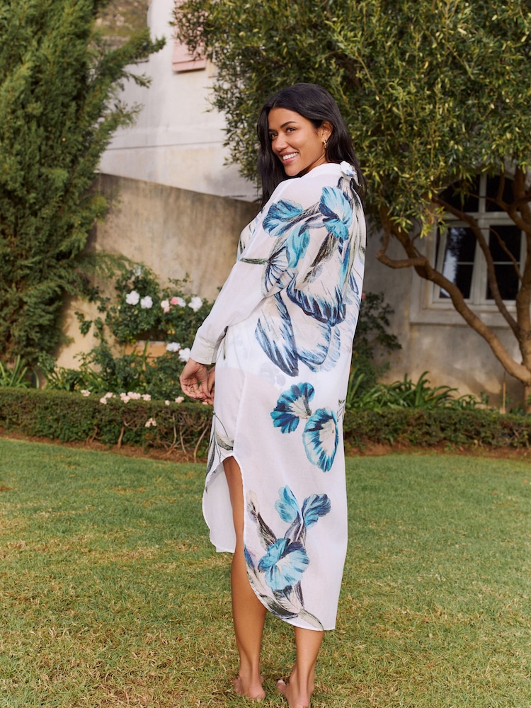 Blue Kew Gardens Longline Shirt - Image 4 of 8