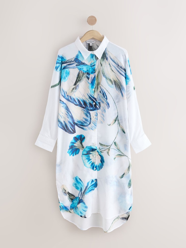 Blue Kew Gardens Longline Shirt - Image 6 of 8