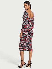 Victoria's Secret Black Atelier Floral Long Sleeve Slip Dress - Image 2 of 4
