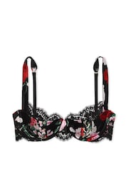 Victoria's Secret Black Atelier Floral Silk Satin Lace Lightly Lined Balcony Bra - Image 4 of 5