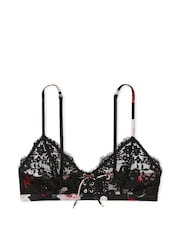 Victoria's Secret Black Floral Atelier Satin Lace Trim Triangle Bra - Image 1 of 4
