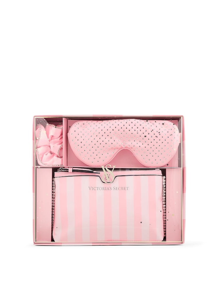 Victoria's Secret Heritage Stripe Pink Travel Kit - Image 1 of 2 Victoria's Secret Heritage Stripe Pink Travel Kit - Image 1 of 2