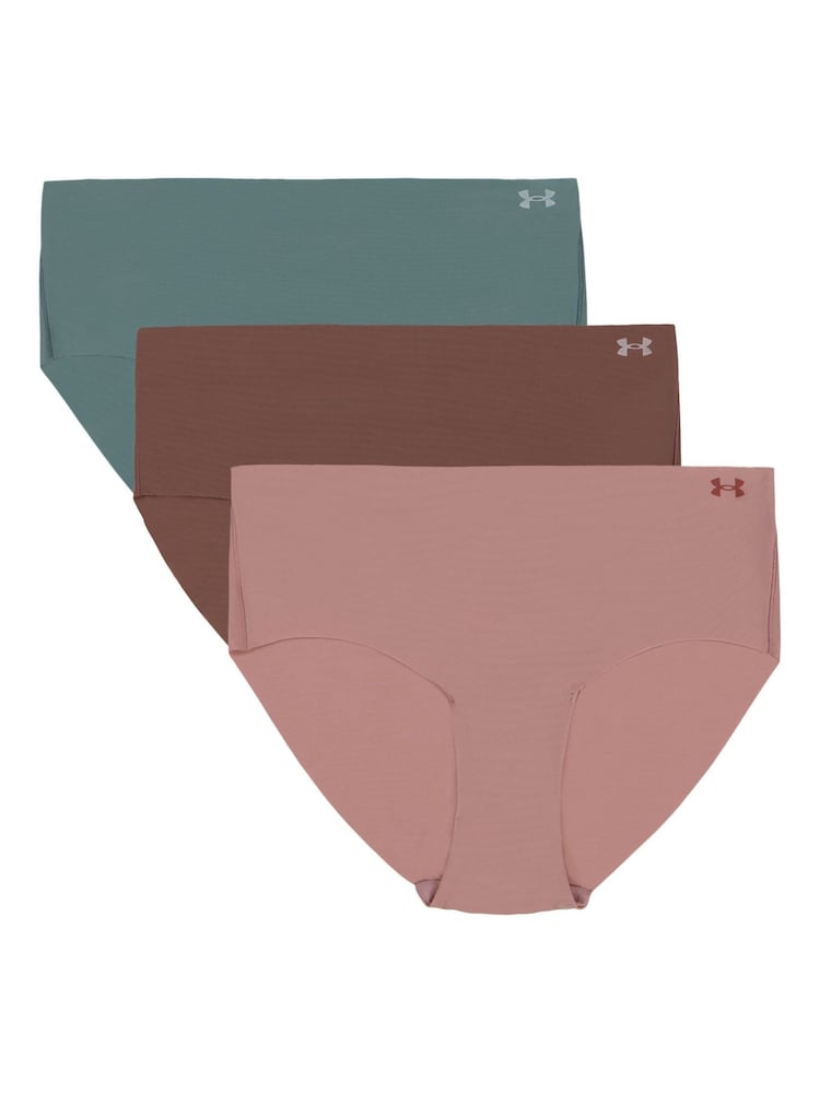 Under Armour Pink No Show Pure Stretch Hipster Printed Knickers 3 Pack - Image 1 of 5