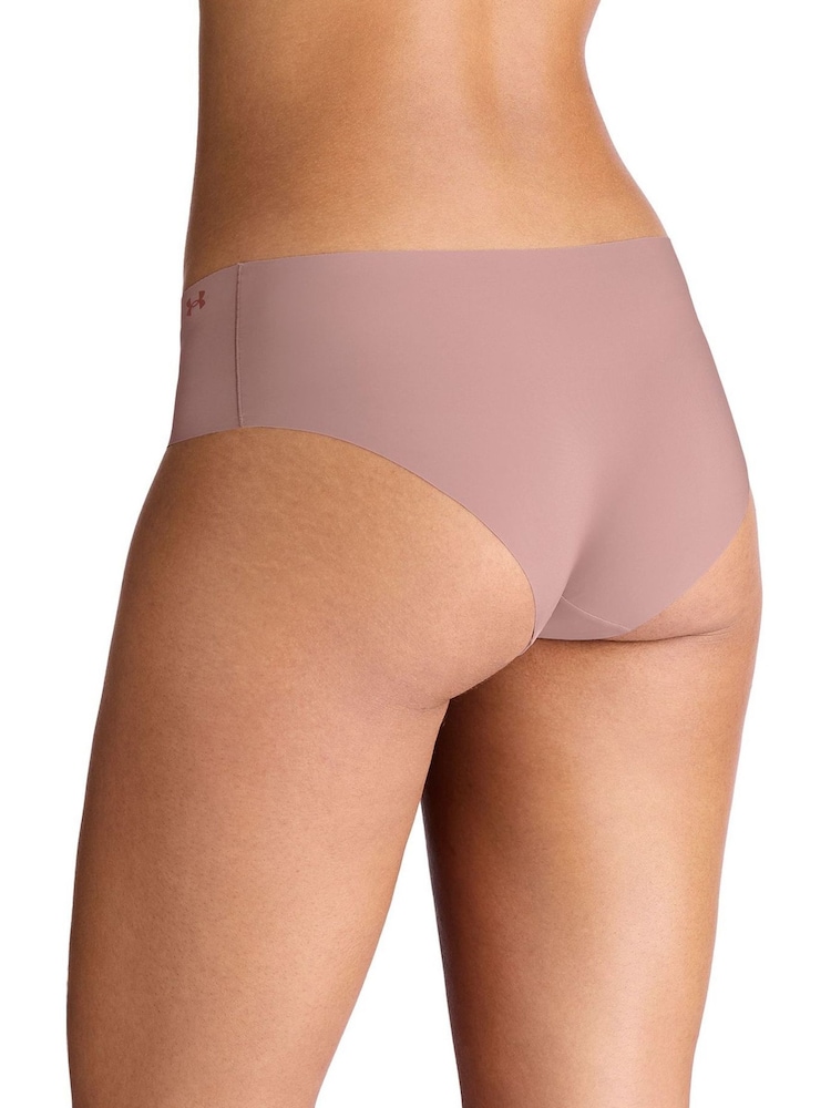 Under Armour Pink No Show Pure Stretch Hipster Printed Knickers 3 Pack - Image 5 of 5