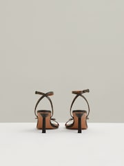 Reiss Black Ashley Leather Strappy Heeled Sandals - Image 4 of 5